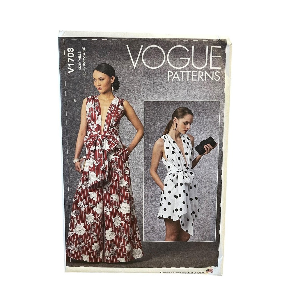 Vogue V1708 Misses Jumpsuit Dress Tunic B5 (8-10-12-14-16) Modern‎